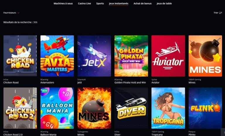 Starda Casino jeux