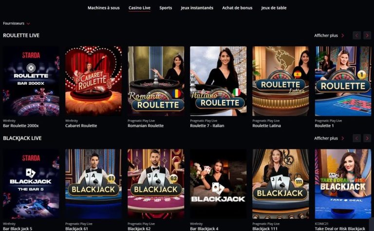 Starda Casino jeux live