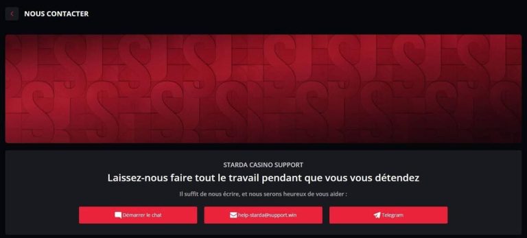 Starda Casino support client